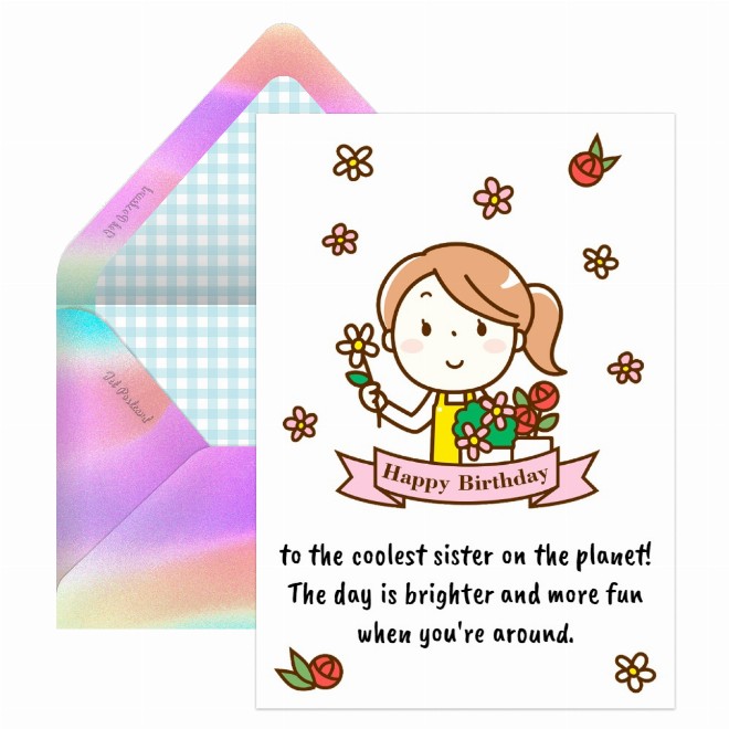 coolest sister birthday Postcard
