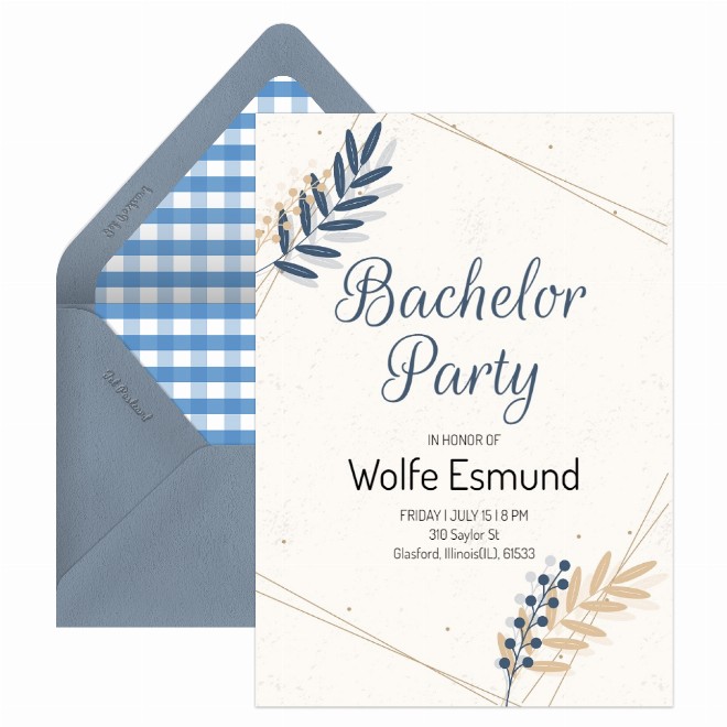 bachelor invitation Card