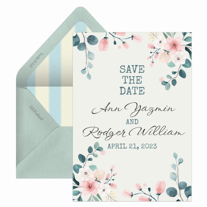 floral save the date Postcard