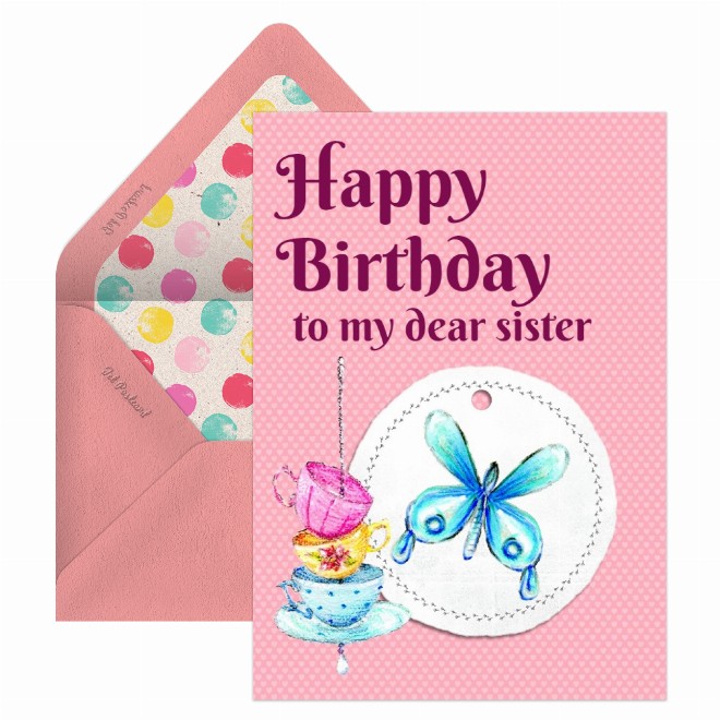 dear sister birthday Postcard