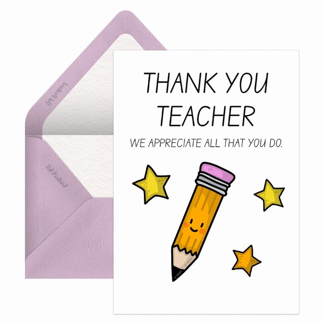 beige school teacher thank you Postcard